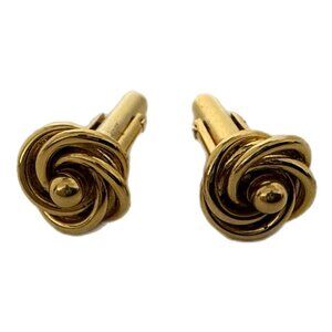 Swank Gold Tone Knot Cuff Links Vintage